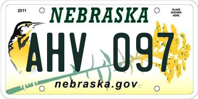 NE license plate AHV097
