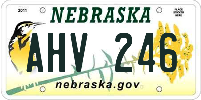 NE license plate AHV246