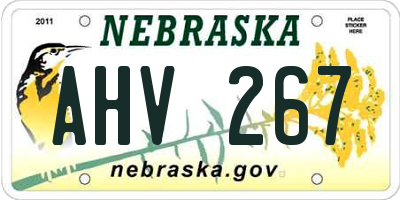 NE license plate AHV267