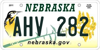 NE license plate AHV282