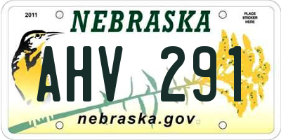 NE license plate AHV291