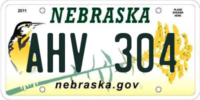 NE license plate AHV304