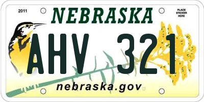 NE license plate AHV321