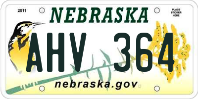 NE license plate AHV364