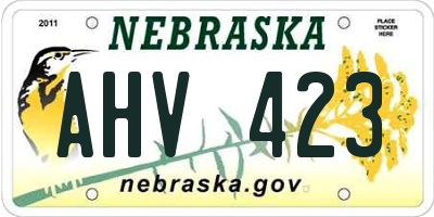 NE license plate AHV423