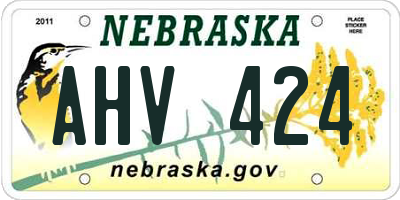 NE license plate AHV424