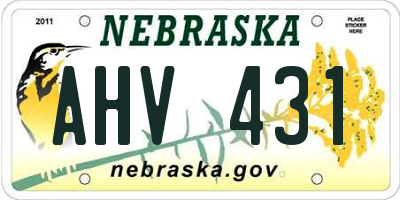 NE license plate AHV431