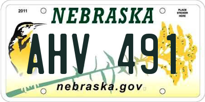 NE license plate AHV491