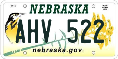 NE license plate AHV522