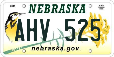NE license plate AHV525