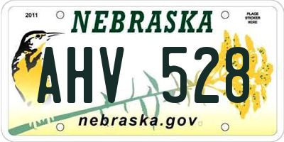 NE license plate AHV528