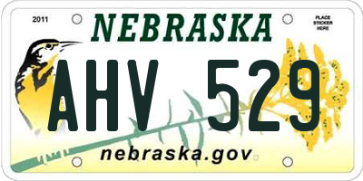 NE license plate AHV529