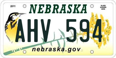 NE license plate AHV594