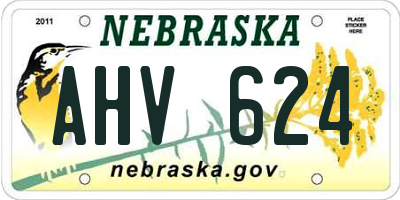 NE license plate AHV624