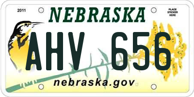 NE license plate AHV656