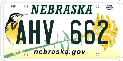 NE license plate AHV662