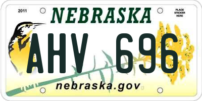 NE license plate AHV696