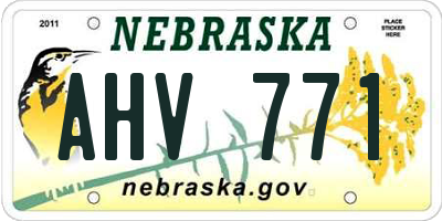 NE license plate AHV771