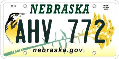 NE license plate AHV772