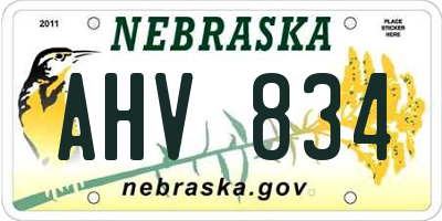 NE license plate AHV834