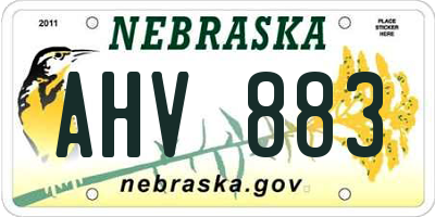 NE license plate AHV883