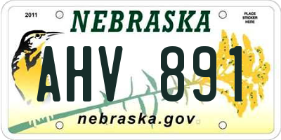 NE license plate AHV891