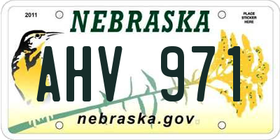 NE license plate AHV971