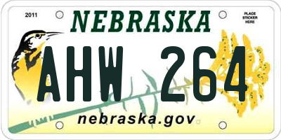 NE license plate AHW264