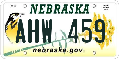 NE license plate AHW459