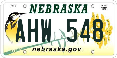 NE license plate AHW548