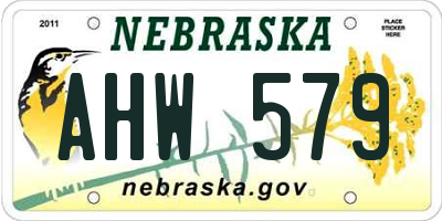 NE license plate AHW579