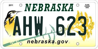 NE license plate AHW623
