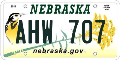 NE license plate AHW707