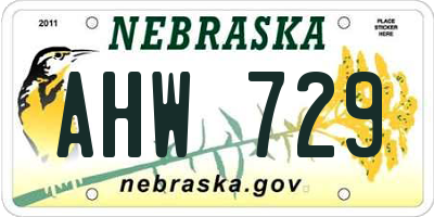 NE license plate AHW729