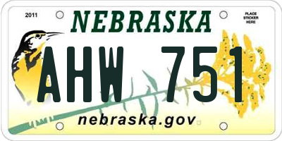 NE license plate AHW751