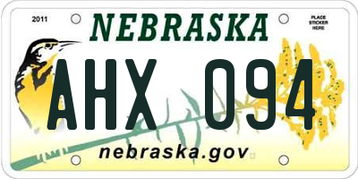 NE license plate AHX094