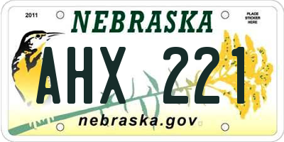 NE license plate AHX221