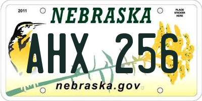 NE license plate AHX256