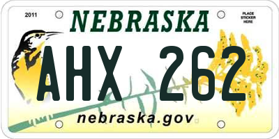 NE license plate AHX262