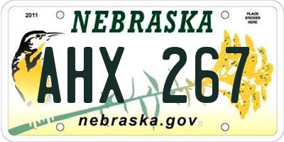 NE license plate AHX267