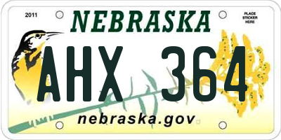 NE license plate AHX364