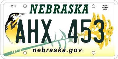NE license plate AHX453