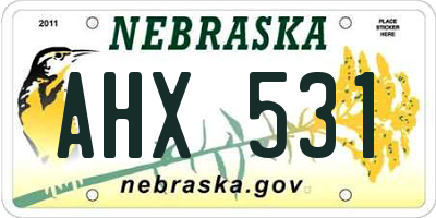 NE license plate AHX531