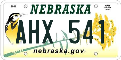 NE license plate AHX541