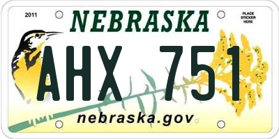 NE license plate AHX751