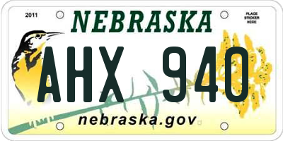 NE license plate AHX940