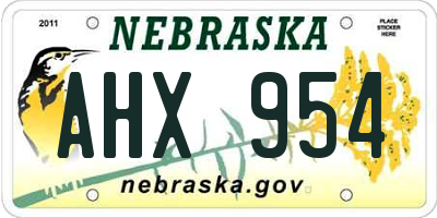 NE license plate AHX954