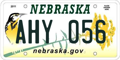 NE license plate AHY056