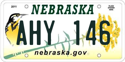 NE license plate AHY146