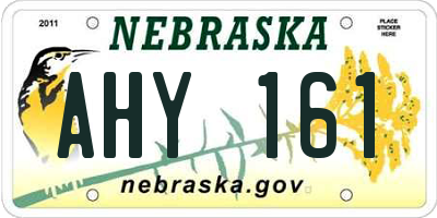 NE license plate AHY161